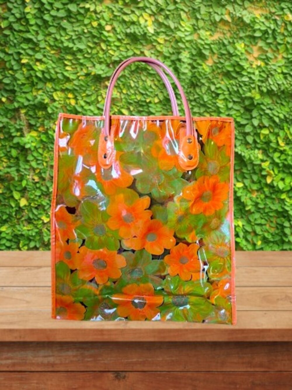 Flower Power Vinyl Tote
